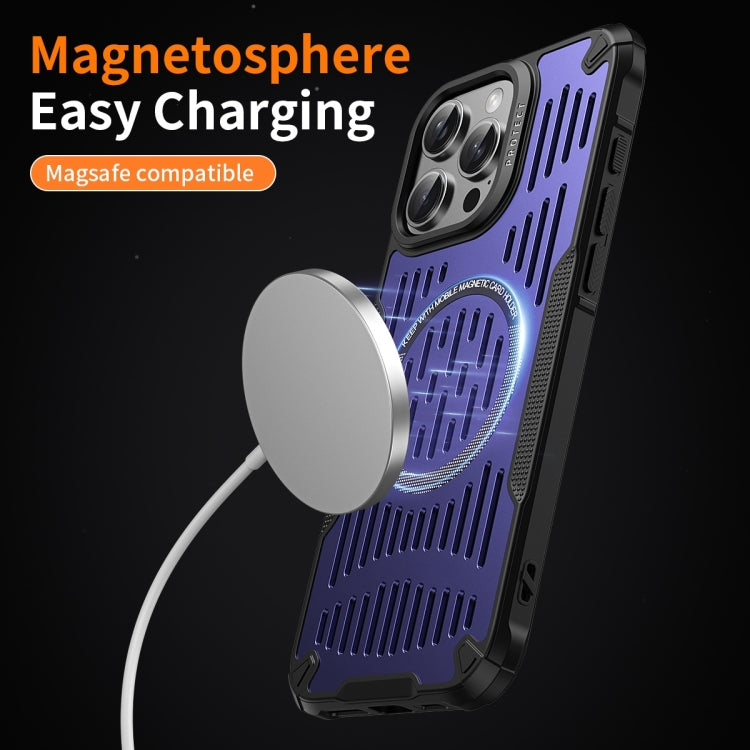 For iPhone 16 Ice Front Cooling MagSafe Magnetic Phone Case(Sapphire Blue) - iPhone 16 Cases by buy2fix | Online Shopping UK | buy2fix