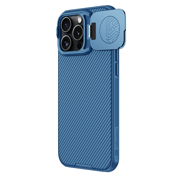 For iPhone 16 Pro NILLKIN Black Mirror Prop CD Texture Mirror Phone Case(Blue) - iPhone 16 Pro Cases by NILLKIN | Online Shopping UK | buy2fix