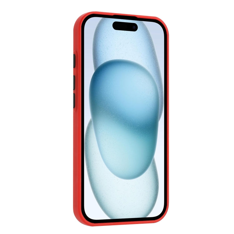 For iPhone 16 Plus Skin Feel Card Contrast Color Button TPU Phone Case(Red) - iPhone 16 Plus Cases by buy2fix | Online Shopping UK | buy2fix