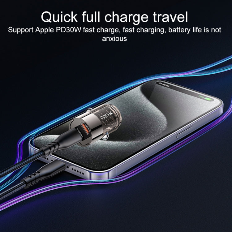 Yesido Y69 PD30W Dual USB-C / Type-C Zinc Alloy Mini Car Charger(Metal Grey) - Car Charger by Yesido | Online Shopping UK | buy2fix