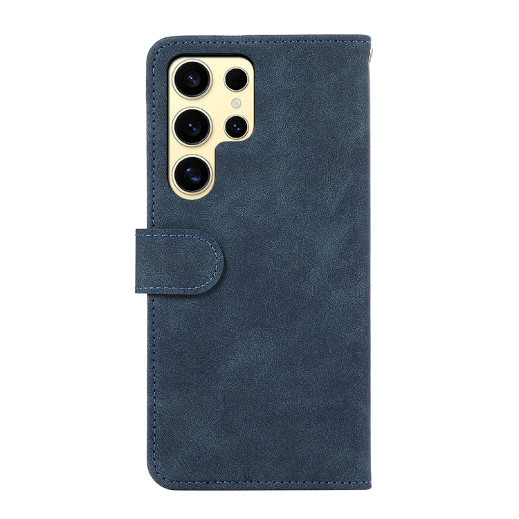 For Samsung Galaxy S25 Ultra 5G ABEEL Color Block Magnetic RFID Leather Phone Case(Blue-Brown) - Galaxy S25 Ultra 5G Cases by buy2fix | Online Shopping UK | buy2fix