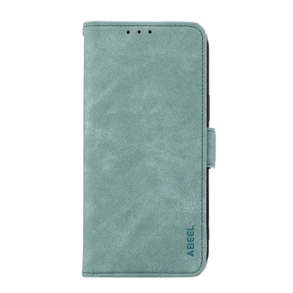 For Samsung Galaxy S25 Ultra 5G ABEEL Frosted Magnetic RFID Leather Phone Case(Cyan) - Galaxy S25 Ultra 5G Cases by buy2fix | Online Shopping UK | buy2fix