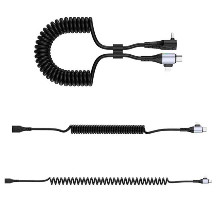 For LeadingIdeal L9 / L8 / L7 / L6 PD65W Type-C Elbow to Type-C, 8 Pin Spring Charging Cable(Brown) - Car Charger by buy2fix | Online Shopping UK | buy2fix