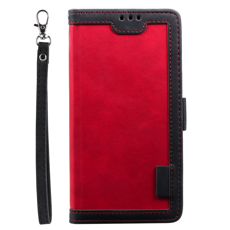 For Samsung Galaxy S25 Ultra 5G Retro Splicing Horizontal Flip Leather Phone Case(Red) - Galaxy S25 Ultra 5G Cases by buy2fix | Online Shopping UK | buy2fix