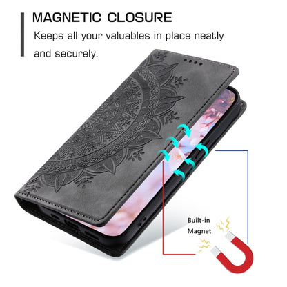 For Samsung Galaxy S25 5G Totem Embossed Magnetic Leather Phone Case(Grey) - Galaxy S25 5G Cases by buy2fix | Online Shopping UK | buy2fix