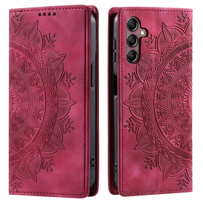 For Samsung Galaxy S25 5G Totem Embossed Magnetic Leather Phone Case(Red) - Galaxy S25 5G Cases by buy2fix | Online Shopping UK | buy2fix