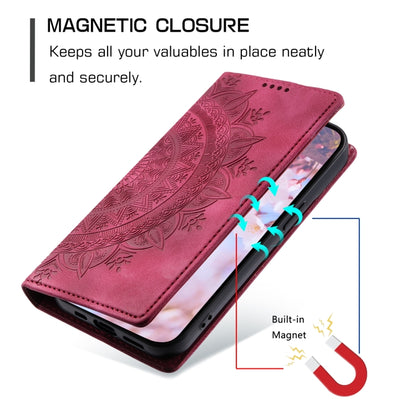 For Samsung Galaxy S25 5G Totem Embossed Magnetic Leather Phone Case(Red) - Galaxy S25 5G Cases by buy2fix | Online Shopping UK | buy2fix