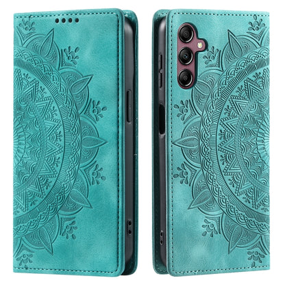 For Samsung Galaxy S25 5G Totem Embossed Magnetic Leather Phone Case(Green) - Galaxy S25 5G Cases by buy2fix | Online Shopping UK | buy2fix