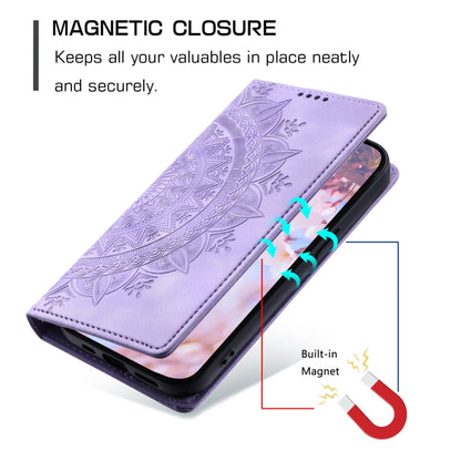 For Samsung Galaxy S25 5G Totem Embossed Magnetic Leather Phone Case(Purple) - Galaxy S25 5G Cases by buy2fix | Online Shopping UK | buy2fix