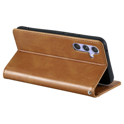 For Samsung Galaxy S25 5G Simple 6-Card Wallet Leather Phone Case(Brown) - Galaxy S25 5G Cases by buy2fix | Online Shopping UK | buy2fix