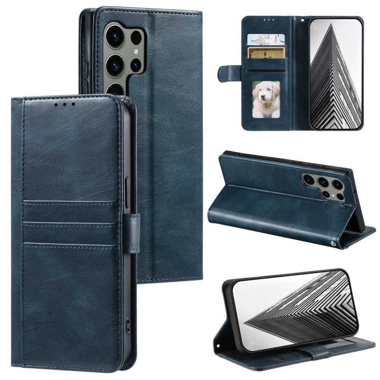 For Samsung Galaxy S25 Ultra 5G Simple 6-Card Wallet Leather Phone Case(Navy Blue) - Galaxy S25 Ultra 5G Cases by buy2fix | Online Shopping UK | buy2fix