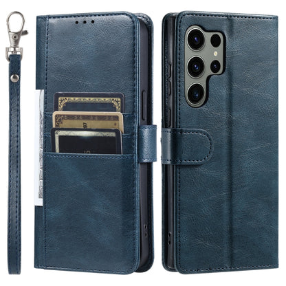 For Samsung Galaxy S25 Ultra 5G Simple 6-Card Wallet Leather Phone Case(Navy Blue) - Galaxy S25 Ultra 5G Cases by buy2fix | Online Shopping UK | buy2fix