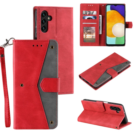 For Samsung Galaxy S25 5G Nail Skin Feel Stitching Calf Texture Leather Phone Case(Red) - Galaxy S25 5G Cases by buy2fix | Online Shopping UK | buy2fix