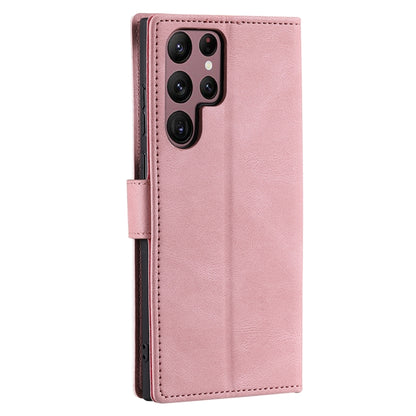 For Samsung Galaxy S25 Ultra 5G Nail Skin Feel Stitching Calf Texture Leather Phone Case(Rose Gold) - Galaxy S25 Ultra 5G Cases by buy2fix | Online Shopping UK | buy2fix