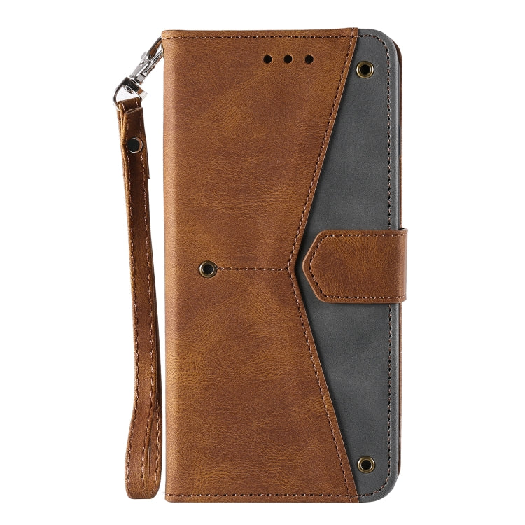 For Samsung Galaxy S25 Ultra 5G Nail Skin Feel Stitching Calf Texture Leather Phone Case(Brown) - Galaxy S25 Ultra 5G Cases by buy2fix | Online Shopping UK | buy2fix