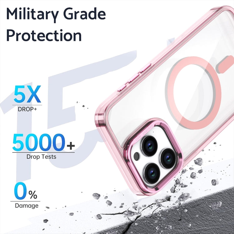 For iPhone 16 Pro Max Acrylic Camera Holder MagSafe Magnetic Phone Case(Pink) - iPhone 16 Pro Max Cases by buy2fix | Online Shopping UK | buy2fix