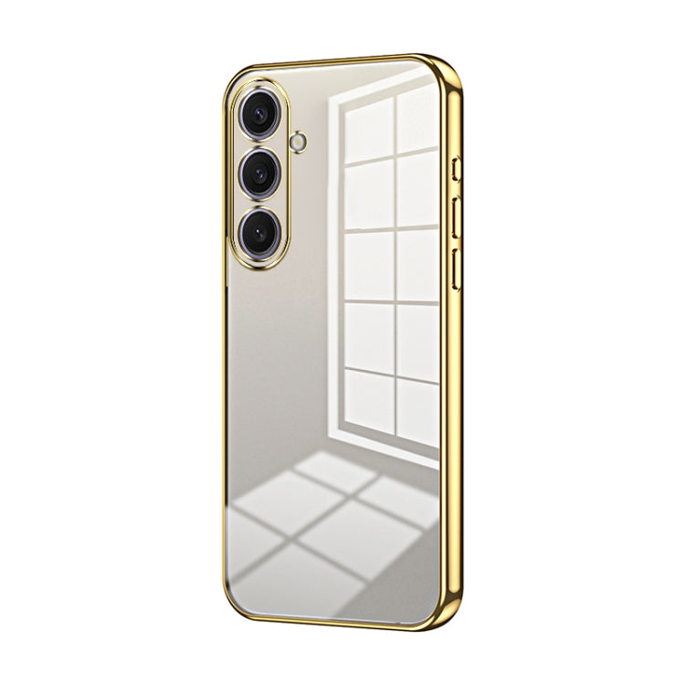 For Samsung Galaxy S25+ 5G Transparent Plating Fine Hole Phone Case(Gold) - Galaxy S25+ 5G Cases by buy2fix | Online Shopping UK | buy2fix