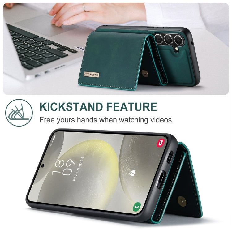 For Samsung Galaxy S24 FE 5G DG.MING M1 Series 3-Fold Multi Card Wallet + Magnetic Phone Case(Green) - Galaxy S24 FE 5G Cases by DG.MING | Online Shopping UK | buy2fix