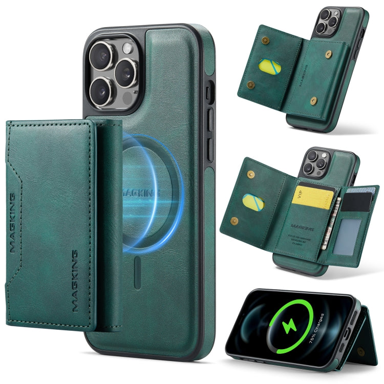 For iPhone 12 Pro Max DG.MING MAGKING-K2 Series MagSafe RFID Card Bag Detachable Phone Case(Green) - iPhone 12 Pro Max Cases by DG.MING | Online Shopping UK | buy2fix