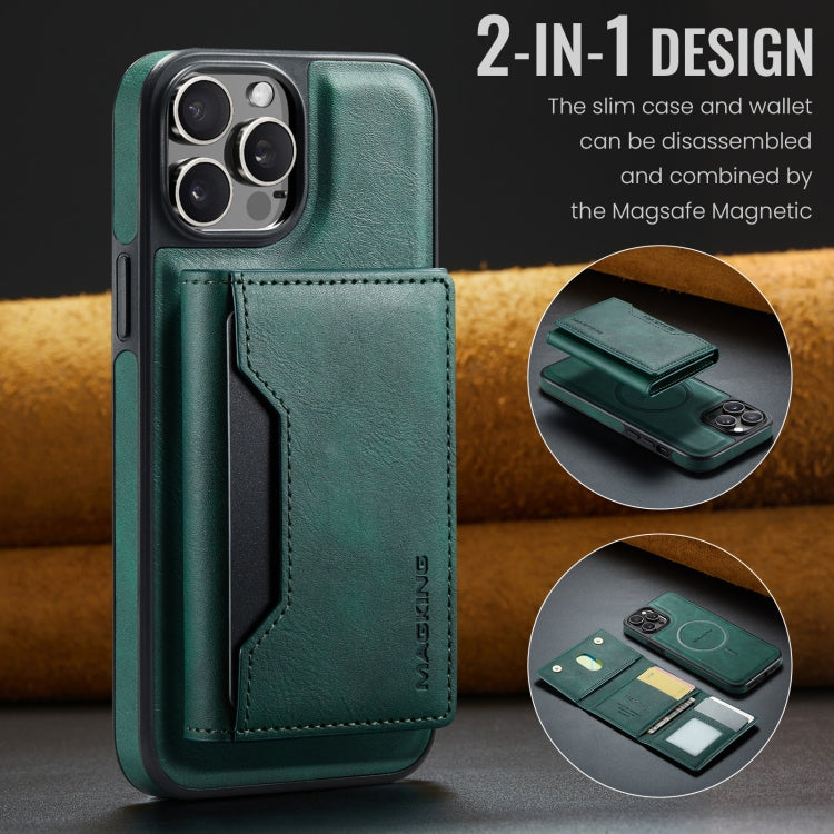 For iPhone 12 Pro Max DG.MING MAGKING-K2 Series MagSafe RFID Card Bag Detachable Phone Case(Green) - iPhone 12 Pro Max Cases by DG.MING | Online Shopping UK | buy2fix