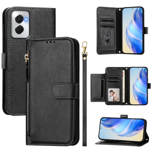 For Motorola Moto G Power 5G 2024 Multi-Card Slots Zipper Wallet Leather Phone Case(Black) - Motorola Cases by buy2fix | Online Shopping UK | buy2fix