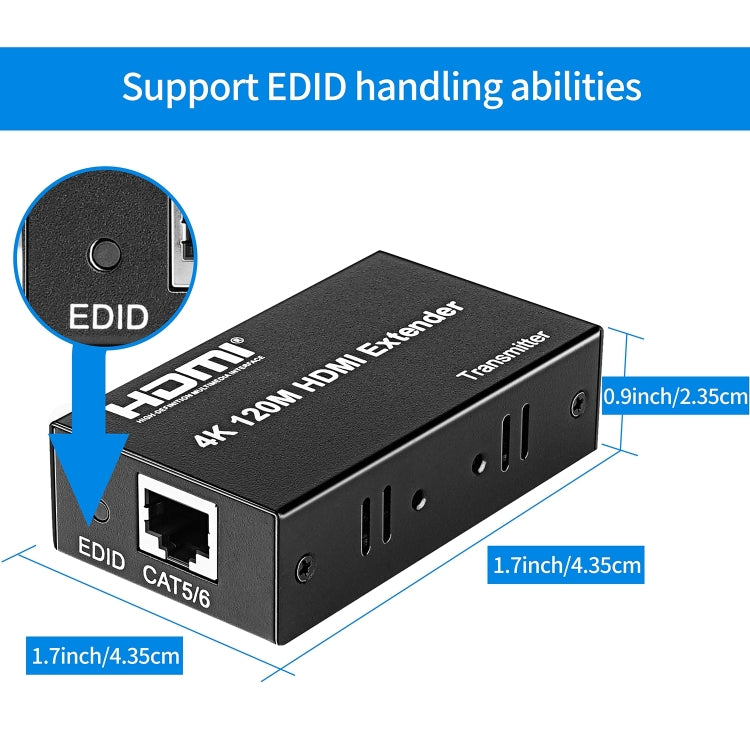 4K HDMI to RJ45 Network Extender, Transmission Distance: 120m(UK Plug) - Amplifier by buy2fix | Online Shopping UK | buy2fix