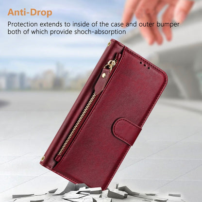 For Oneplus 11 Multi-Card Slots Zipper Wallet Leather Phone Case(Dark Red) - OnePlus Cases by buy2fix | Online Shopping UK | buy2fix