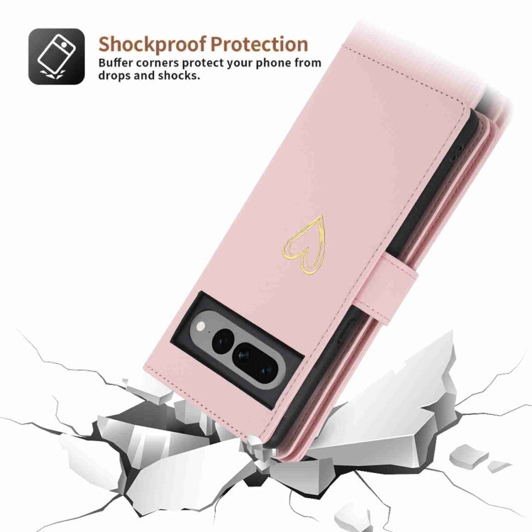 For Google Pixel 7 Pro POLA Love Multi-Card Slots Zipper Wallet Leather Phone Case(Pink) - Google Cases by POLA | Online Shopping UK | buy2fix