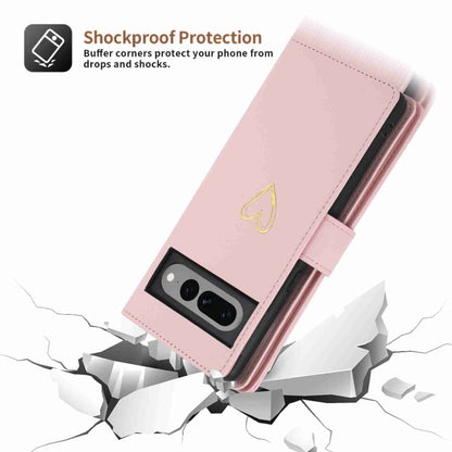 For Google Pixel 7 Pro POLA Love Multi-Card Slots Zipper Wallet Leather Phone Case(Pink) - Google Cases by POLA | Online Shopping UK | buy2fix