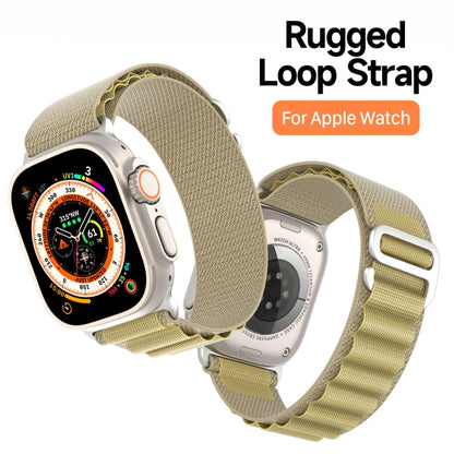 For Apple Watch 42mm / 41mm / 40mm / 38mm DUX DUCIS GS Series Nylon Loop Watch Band(Tan) - Watch Bands by DUX DUCIS | Online Shopping UK | buy2fix