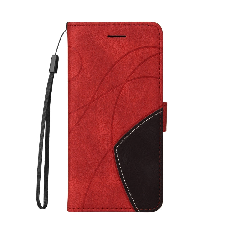 For Samsung Galaxy S25 Ultra 5G Dual-color Splicing Flip Leather Phone Case(Red) - Galaxy S25 Ultra 5G Cases by buy2fix | Online Shopping UK | buy2fix