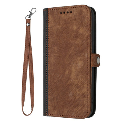 For Samsung Galaxy S25 Ultra 5G Side Buckle Double Fold Hand Strap Leather Phone Case(Brown) - Galaxy S25 Ultra 5G Cases by buy2fix | Online Shopping UK | buy2fix