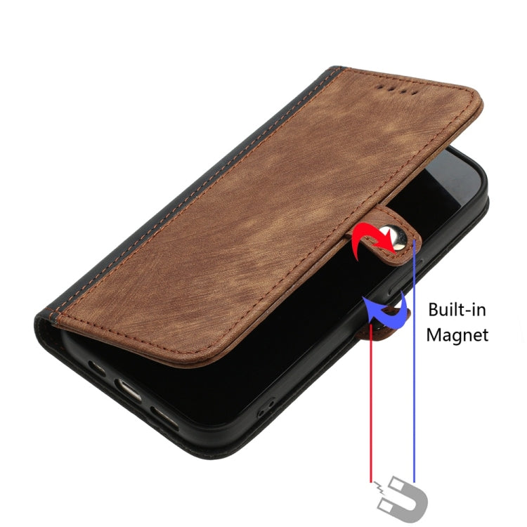 For Samsung Galaxy S25 Ultra 5G Side Buckle Double Fold Hand Strap Leather Phone Case(Brown) - Galaxy S25 Ultra 5G Cases by buy2fix | Online Shopping UK | buy2fix