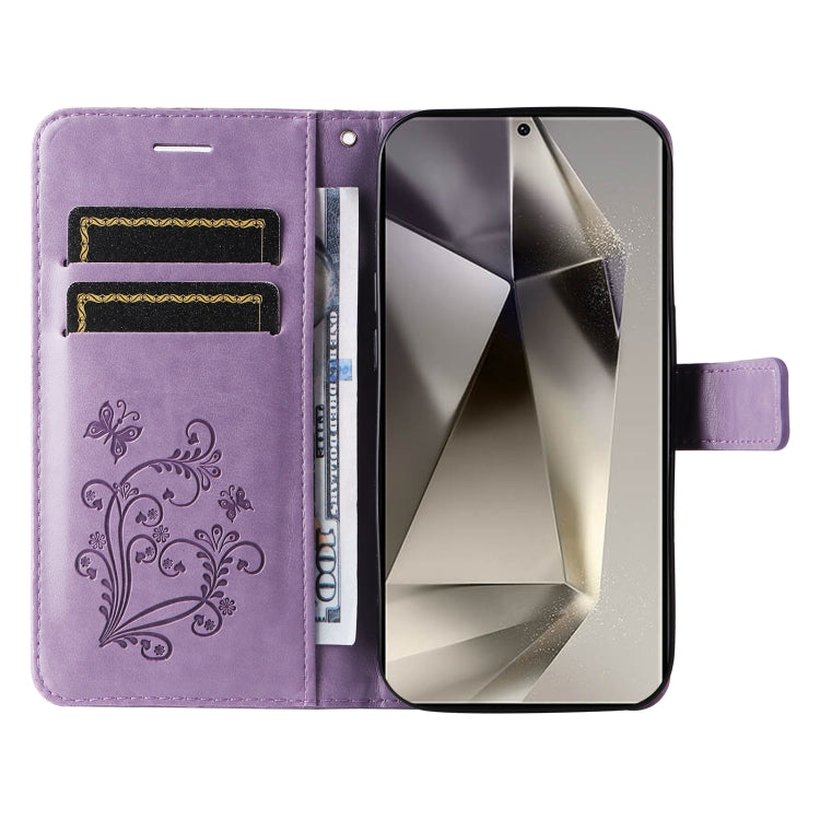 For Samsung Galaxy S25 Ultra 5G 3D Butterfly Embossed Pattern Flip Leather Phone Case(Purple) - Galaxy S25 Ultra 5G Cases by buy2fix | Online Shopping UK | buy2fix