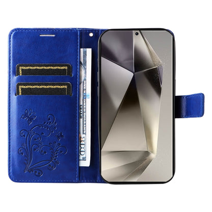 For Samsung Galaxy S25 Ultra 5G 3D Butterfly Embossed Pattern Flip Leather Phone Case(Blue) - Galaxy S25 Ultra 5G Cases by buy2fix | Online Shopping UK | buy2fix