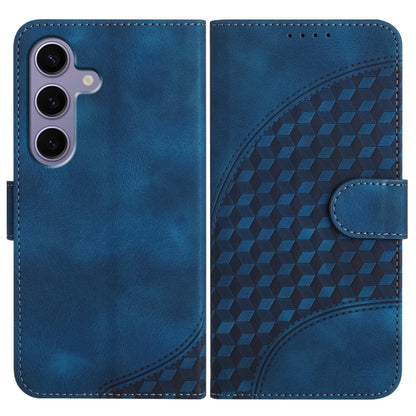 For Samsung Galaxy S25 5G YX0060 Elephant Head Embossed Phone Leather Case with Lanyard(Royal Blue) - Galaxy S25 5G Cases by buy2fix | Online Shopping UK | buy2fix