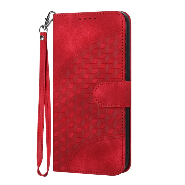 For Samsung Galaxy S25 Ultra 5G YX0060 Elephant Head Embossed Phone Leather Case with Lanyard(Red) - Galaxy S25 Ultra 5G Cases by buy2fix | Online Shopping UK | buy2fix