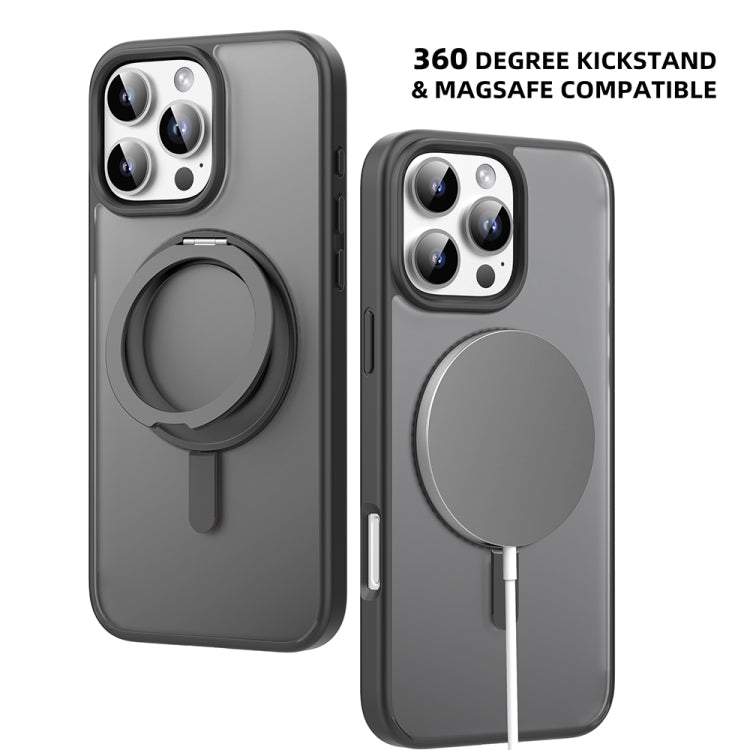 For iPhone 16 Pro Mutural Armor Series MagSafe Magnetic Holder Phone Case(Grey) - iPhone 16 Pro Cases by Mutural | Online Shopping UK | buy2fix