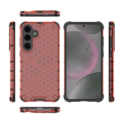 For Samsung Galaxy S25 5G Honeycomb Shockproof Phone Case(Red) - Galaxy S25 5G Cases by buy2fix | Online Shopping UK | buy2fix