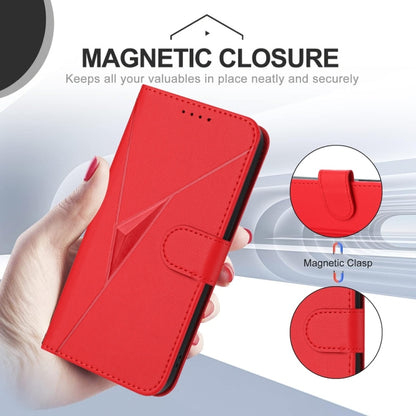 For Samsung Galaxy S25 Ultra 5G Triangle Pattern Buckle Clasp Leather Phone Case(Red) - Galaxy S25 Ultra 5G Cases by buy2fix | Online Shopping UK | buy2fix