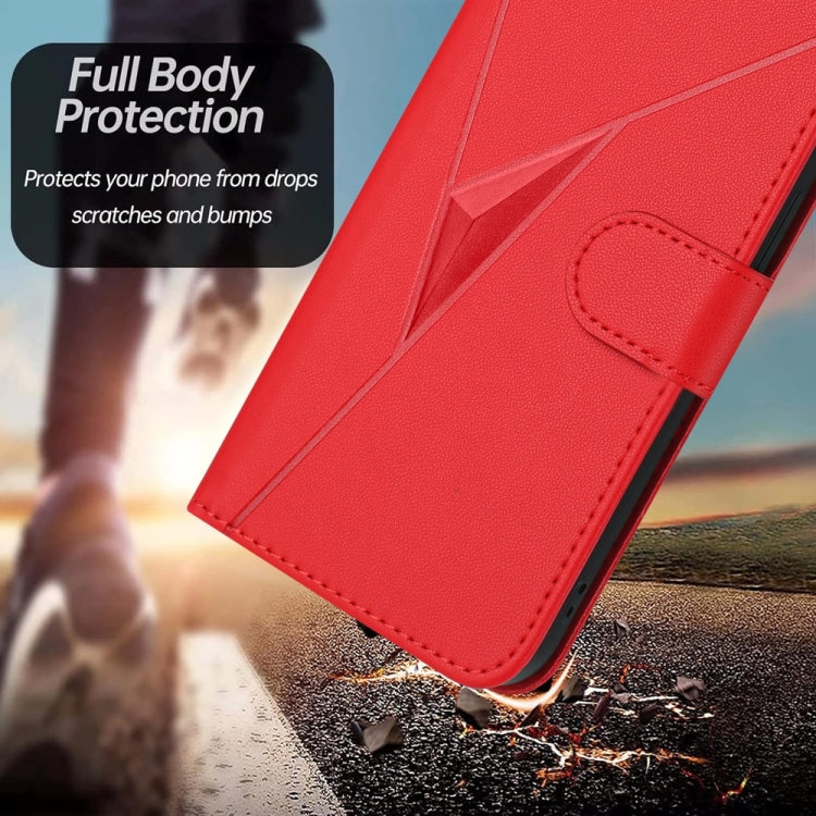 For Samsung Galaxy S25 Ultra 5G Triangle Pattern Buckle Clasp Leather Phone Case(Red) - Galaxy S25 Ultra 5G Cases by buy2fix | Online Shopping UK | buy2fix