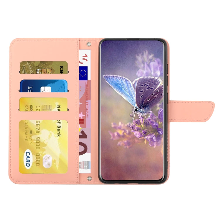 For Samsung Galaxy S25 5G Skin Feel Butterfly Embossed Flip Leather Phone Case(Pink) - Galaxy S25 5G Cases by buy2fix | Online Shopping UK | buy2fix