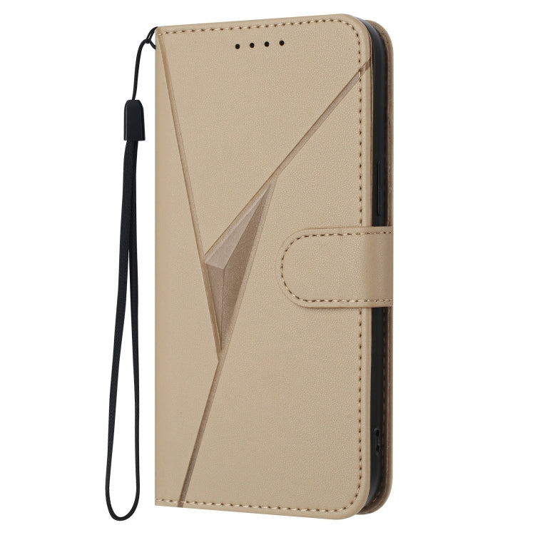 For OnePlus 12 Triangle Pattern Buckle Clasp Leather Phone Case(Gold) - OnePlus Cases by buy2fix | Online Shopping UK | buy2fix