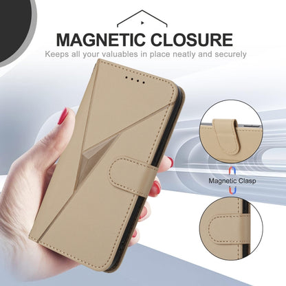 For OnePlus 12 Triangle Pattern Buckle Clasp Leather Phone Case(Gold) - OnePlus Cases by buy2fix | Online Shopping UK | buy2fix