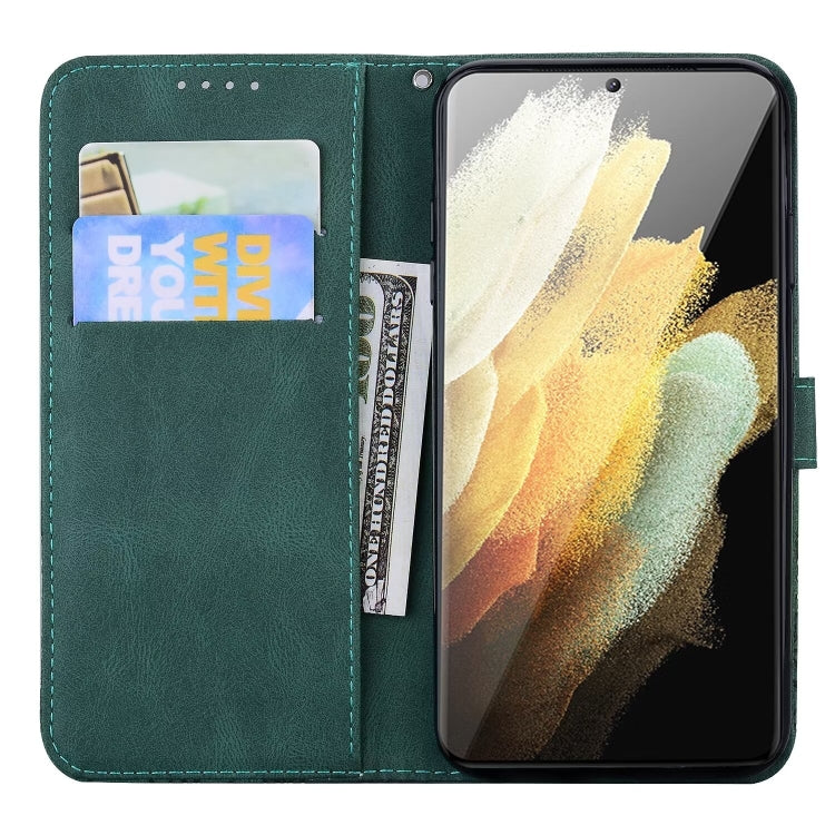 For Samsung Galaxy S25 Ultra 5G Retro Skin Feel Butterflies Embossing Horizontal Flip Leather Phone Case(Green) - Galaxy S25 Ultra 5G Cases by buy2fix | Online Shopping UK | buy2fix