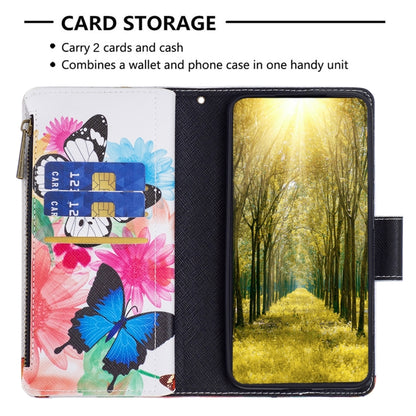 For Samsung Galaxy S25 5G Colored Drawing Pattern Zipper Leather Phone Case(Two Butterflies) - Galaxy S25 5G Cases by buy2fix | Online Shopping UK | buy2fix