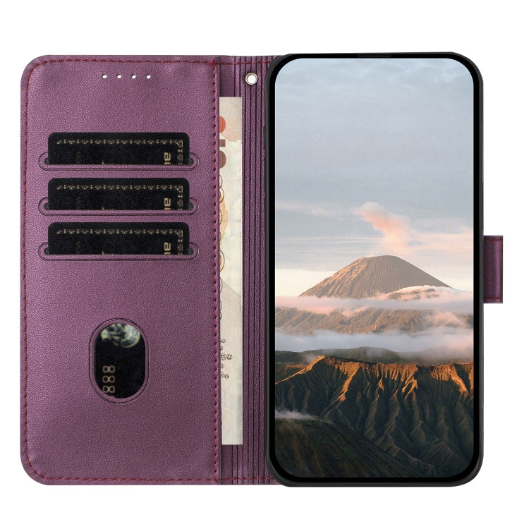 For Motorola Moto G Play 4G 2024 Triangle Pattern Buckle Clasp Leather Phone Case(Dark Purple) - Motorola Cases by buy2fix | Online Shopping UK | buy2fix