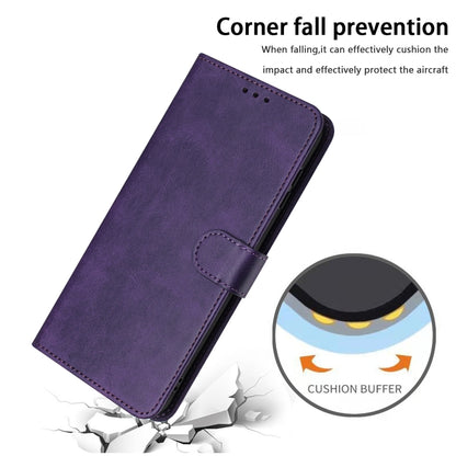 For Samsung Galaxy S25 Ultra 5G Solid Calf Texture Flip Leather Phone Case(Purple) - Galaxy S25 Ultra 5G Cases by buy2fix | Online Shopping UK | buy2fix