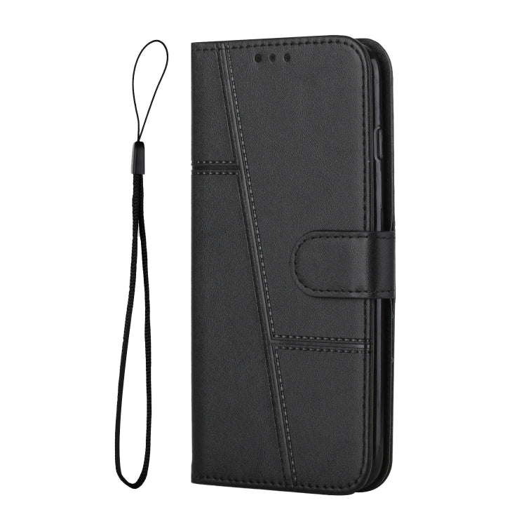 For Samsung Galaxy S25 Ultra 5G Stitching Calf Texture Buckle Leather Phone Case(Black) - Galaxy S25 Ultra 5G Cases by buy2fix | Online Shopping UK | buy2fix