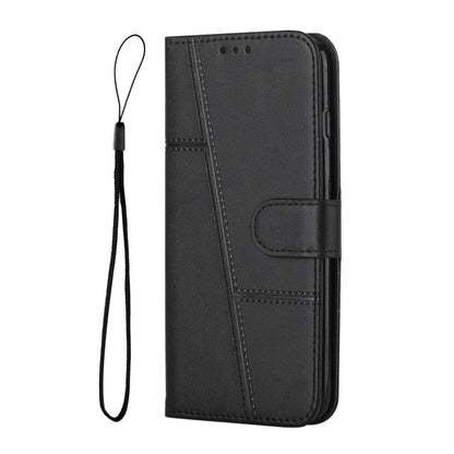 For Samsung Galaxy S25 Ultra 5G Stitching Calf Texture Buckle Leather Phone Case(Black) - Galaxy S25 Ultra 5G Cases by buy2fix | Online Shopping UK | buy2fix